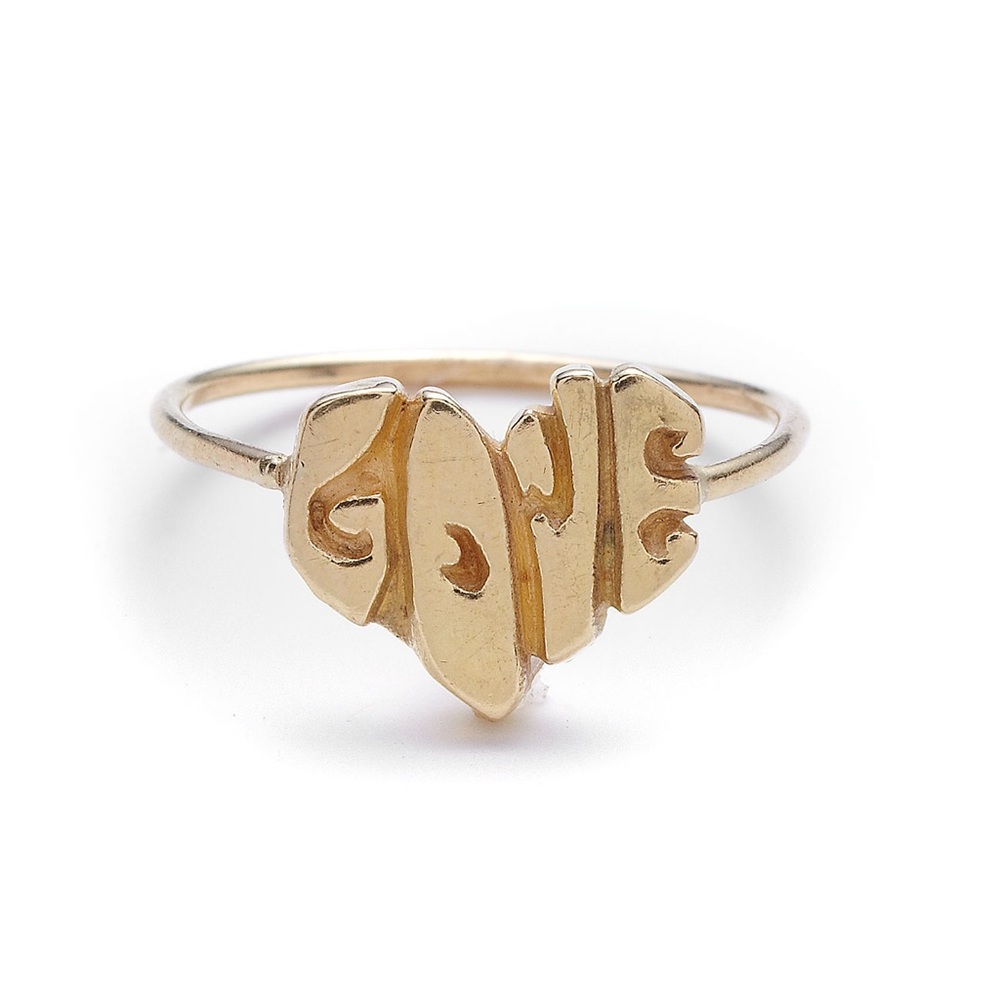 Elisa Solomon 18k YG Love Ring